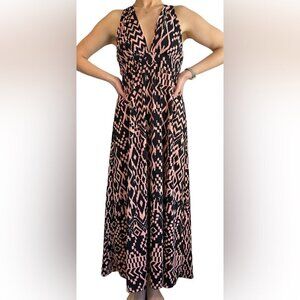 Studio  by Yde Black and Pink Aztec Maxi Dress Ladies M